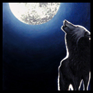 Lone Wolf Howling At Moon Acrylic Painting